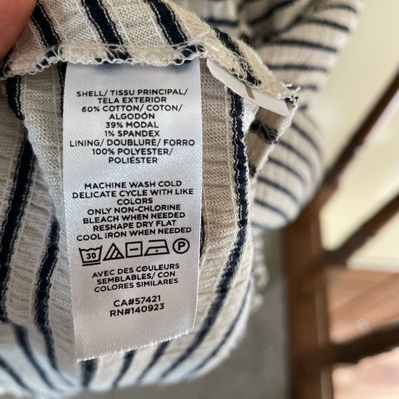 Loft dress size small petite   navy/cream,pockets - Picture 6 of 6